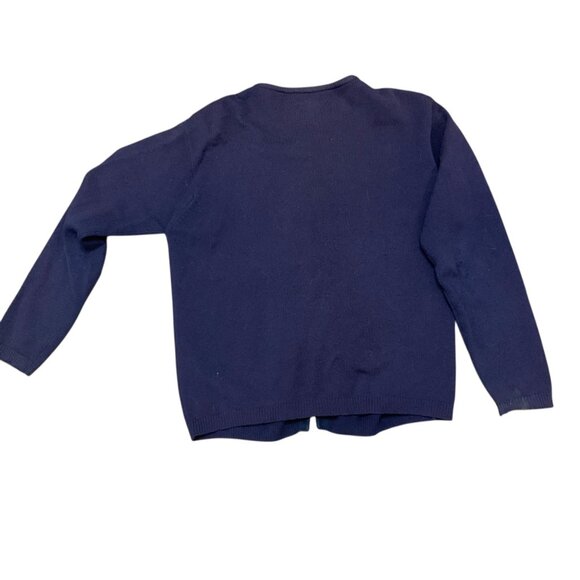 Pendleton Lambswool Cardigan Navy Blue Gold Buttons Sz M Old Money Academia 90s - Picture 5 of 6